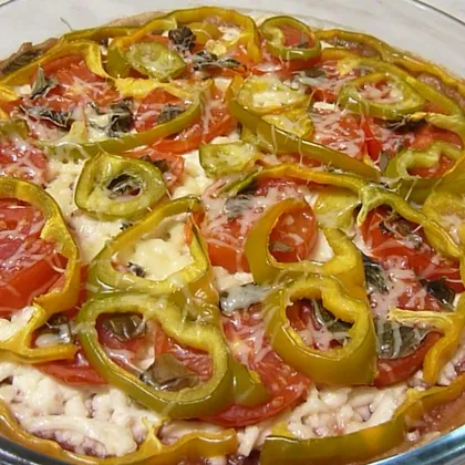 Пицца с адыгейским сыром и помидорами