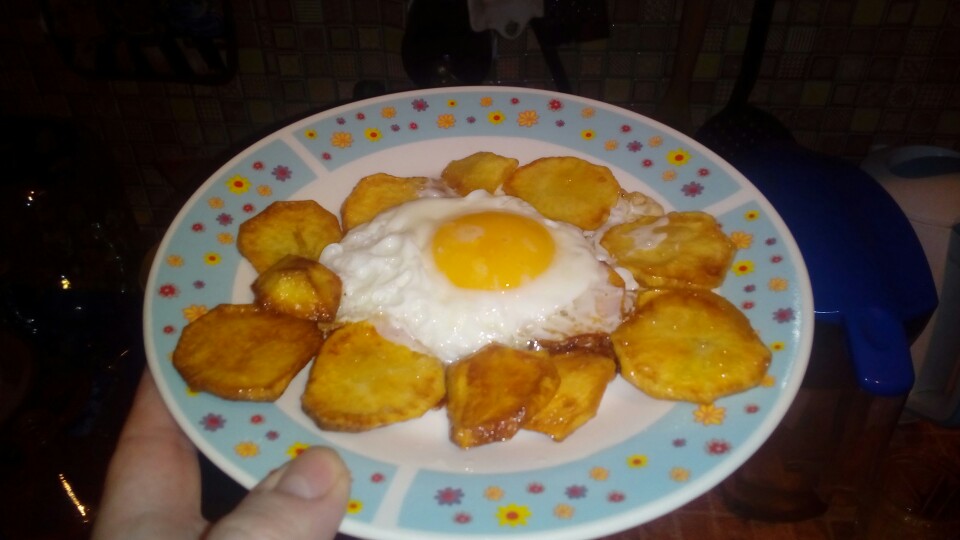 Яичница с картофелем! Объедение 😍🍴👌