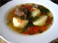 Бульон с клецками из кур