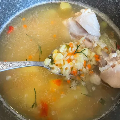 Куриный суп с буквами для детей 
