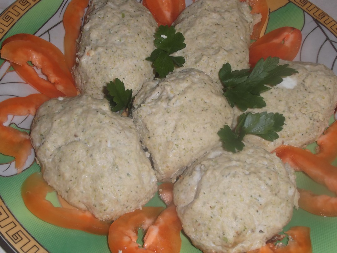 Котлеты из горбуши с брокколи и кабачком