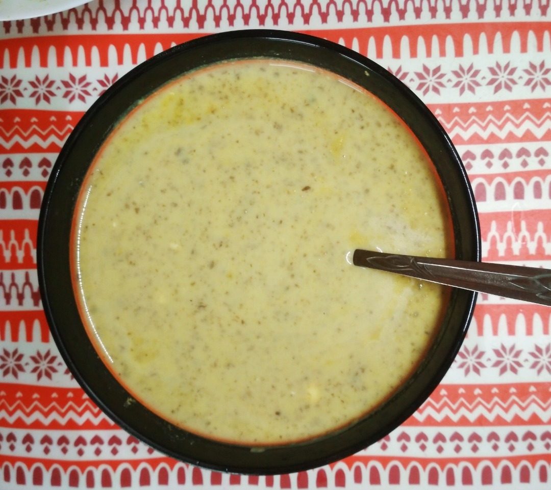 Суп-пюре с шампиньонами и сыром