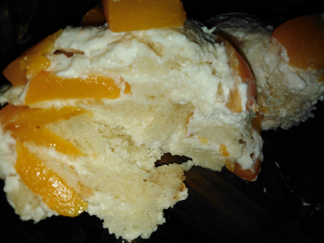 Сметанно - персиковый тортик без выпечки