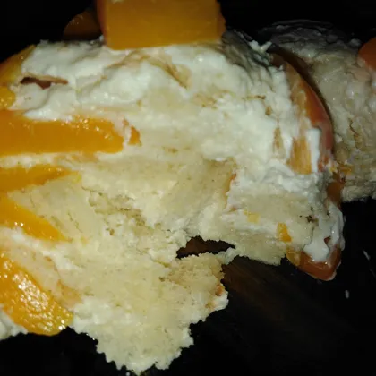 Сметанно - персиковый тортик без выпечки