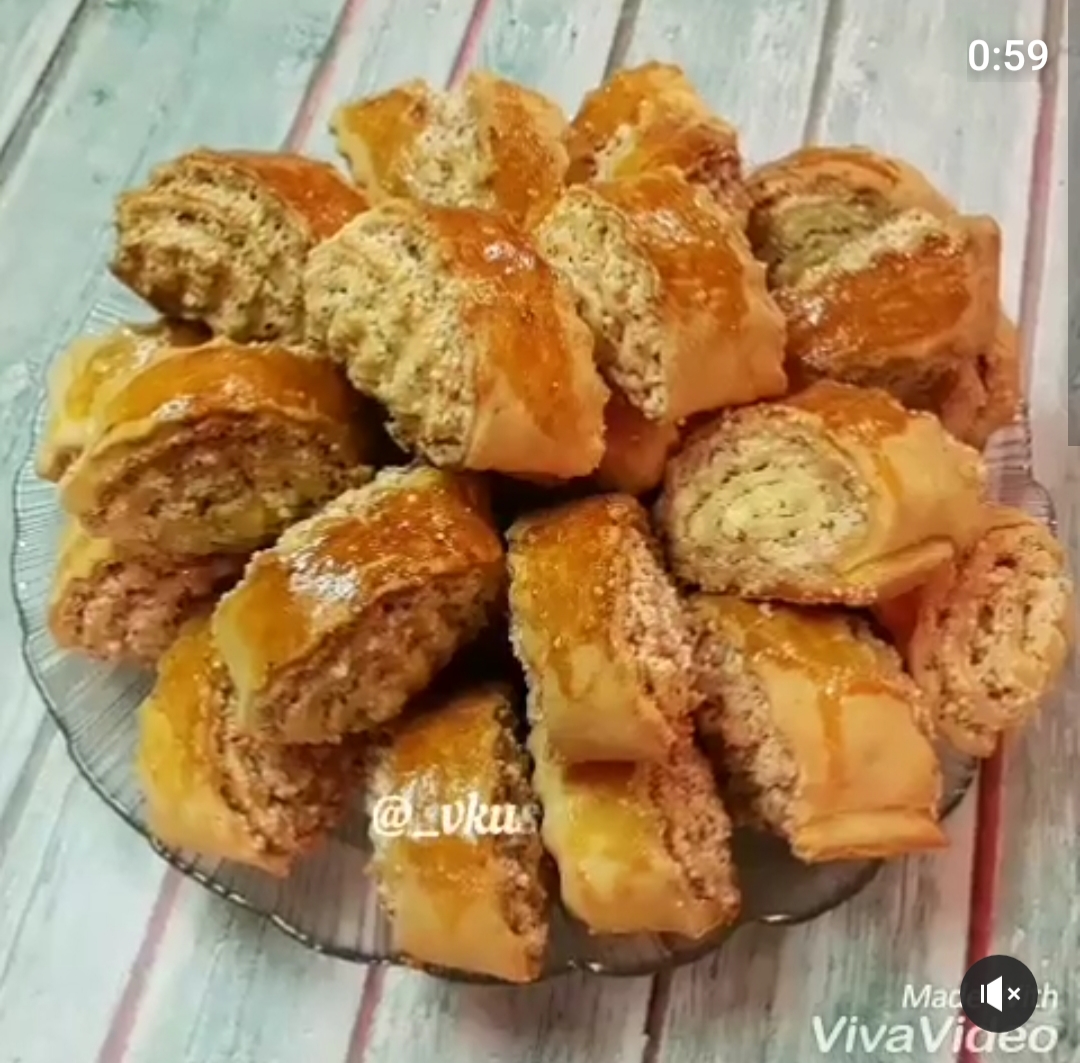 "Гата" вкусных рулетиков с ореховой начинкой