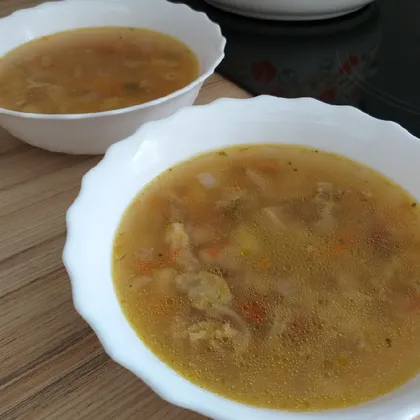 Суп с лапшой и сушёной овощной смесью