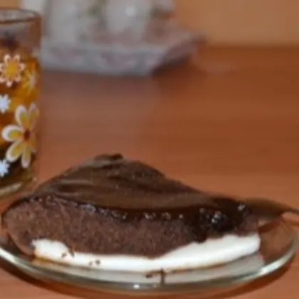 Шоколадный пирог на творожной "подушке"