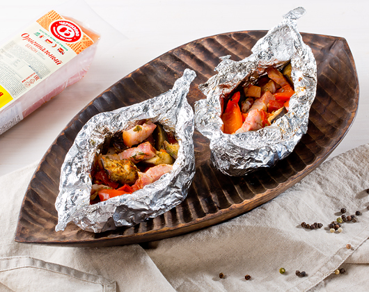 Печеные овощи с беконом по-Черкизовски