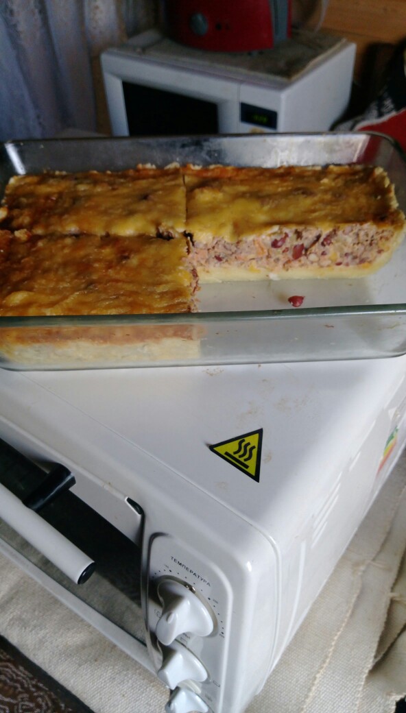 Киш с тунцом и фасолью