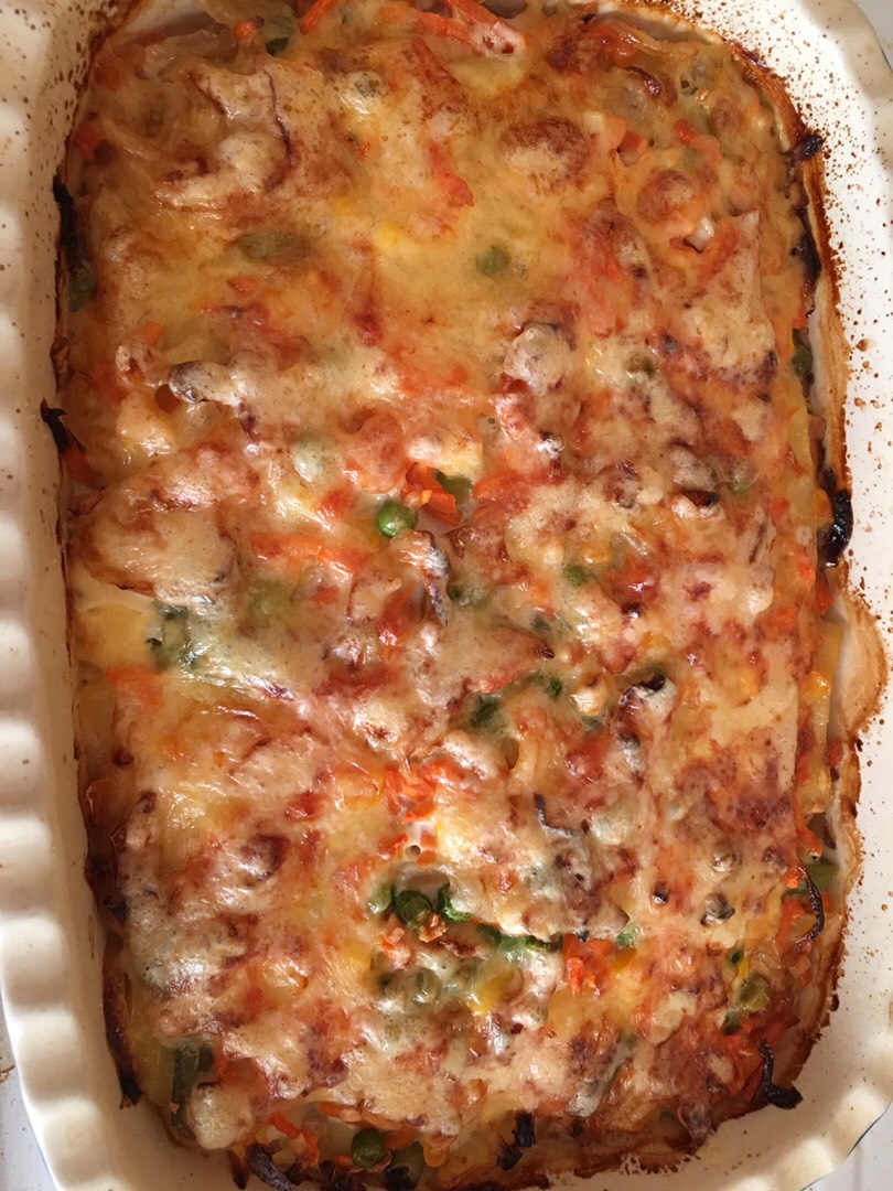 Куриное филе с овощами в духовке🖤