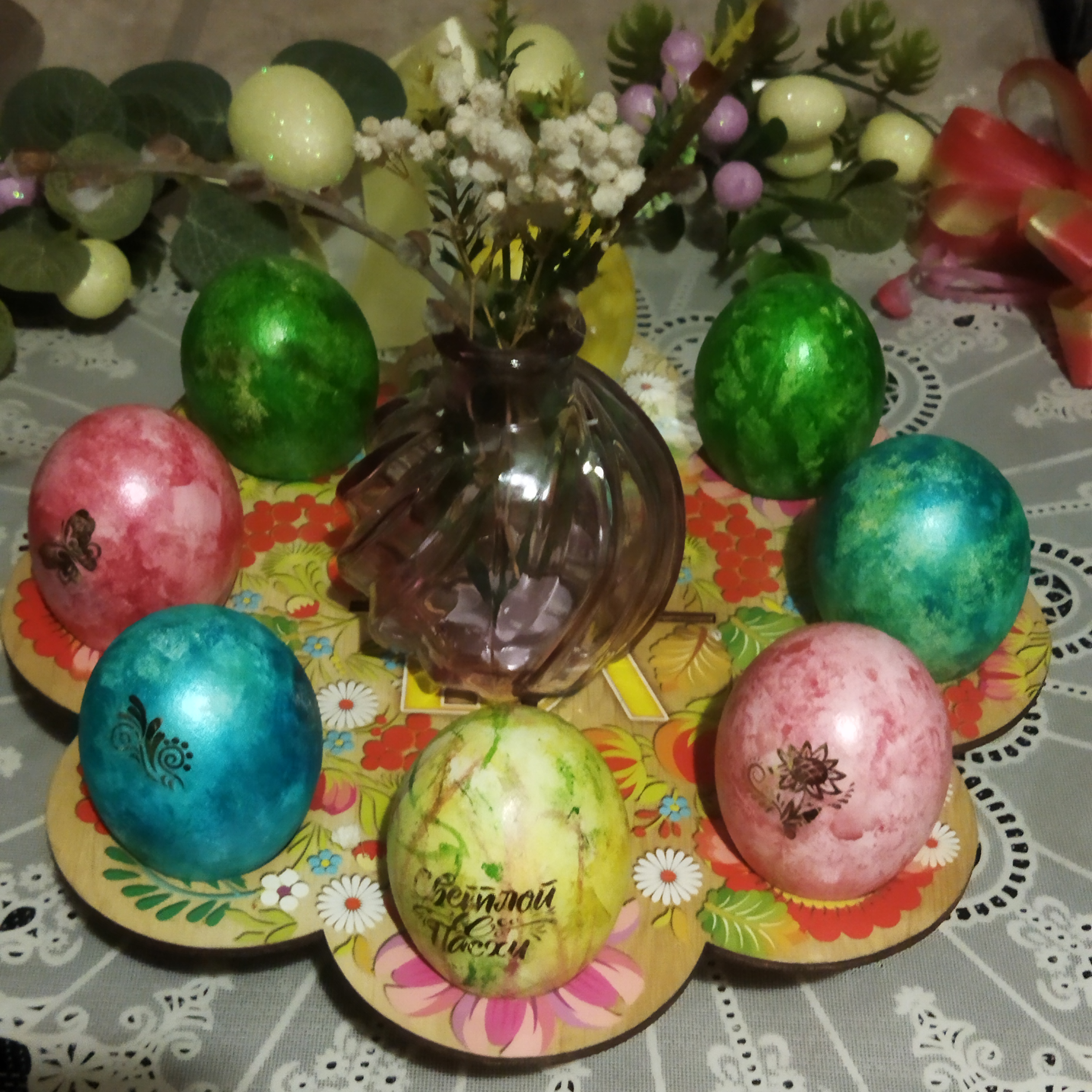 Пасхальные яйца. Крашенки перламутровые