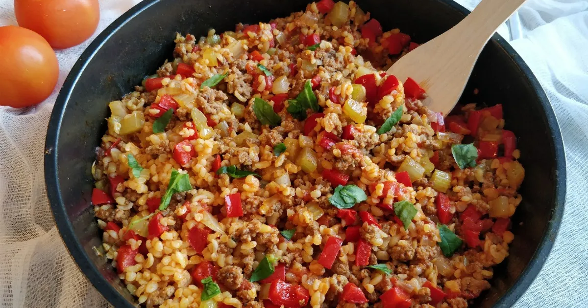 Итальянская сковорода с фаршем, булгуром и овощами рецепт с фото ...