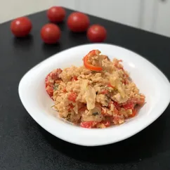 Овощное рагу с курицей и рисом