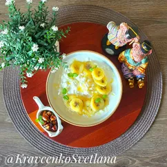 Творог с карамелизированными бананами