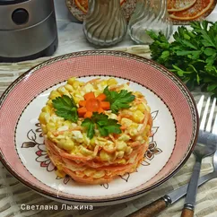 Салат с копченым сыром и морковью по-корейски