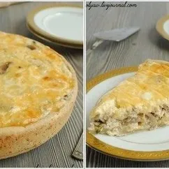 Лоранский пирог с курицей и грибами