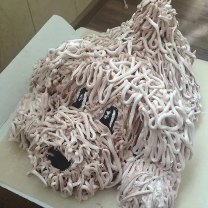Бисквитный торт собачка