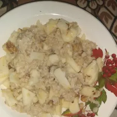 ПП овсяная каша с яблоком и орехами