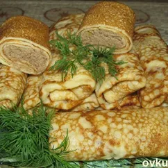 Блинчики с куриной печенью