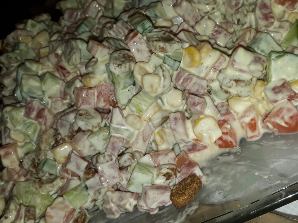 Салат радуга с картошкой фри рецепт с фото пошагово