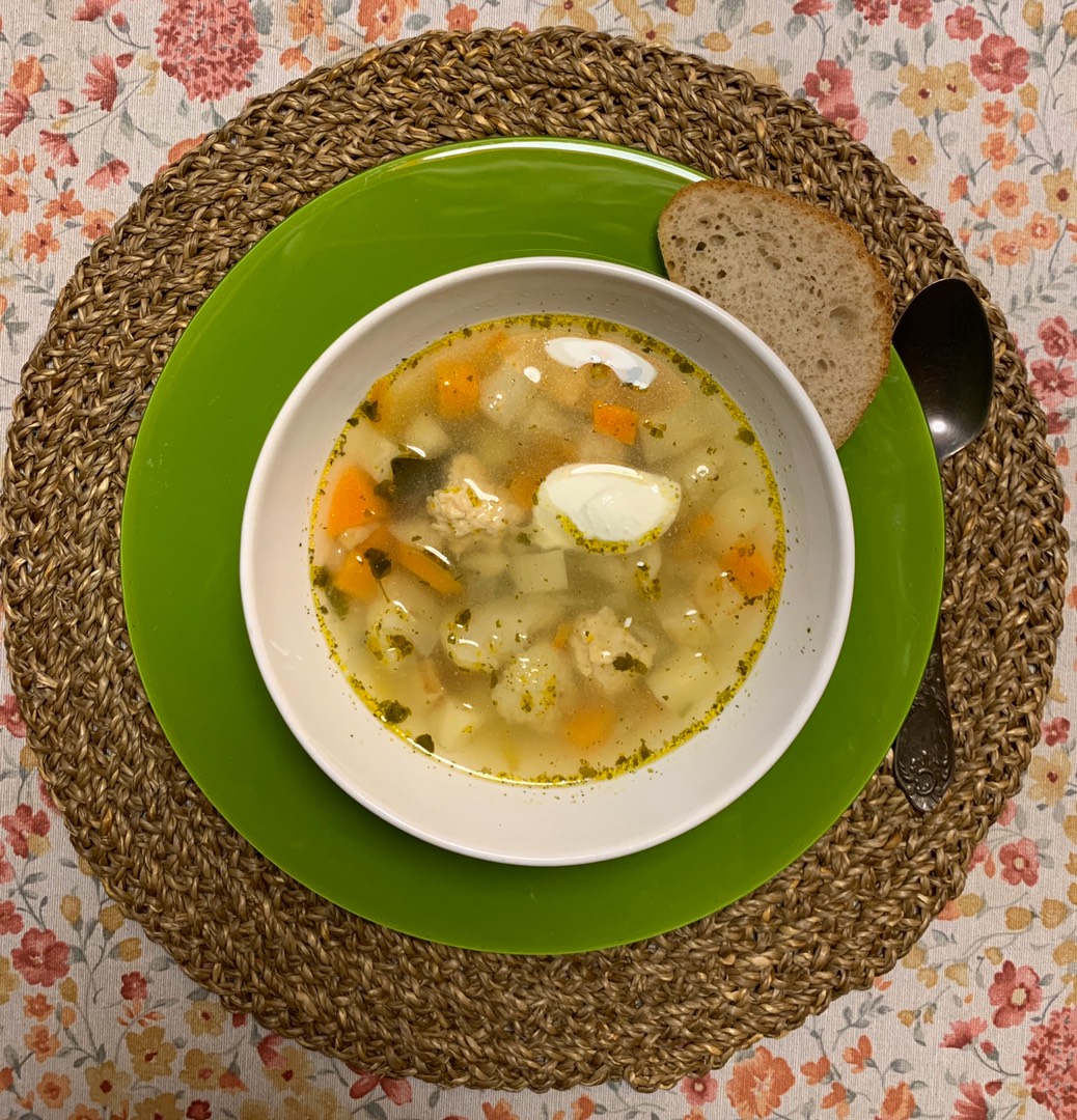 Куриный суп с фрикадельками
