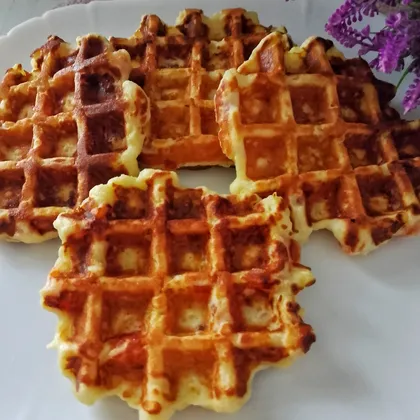 Яблочные вафли с курагой