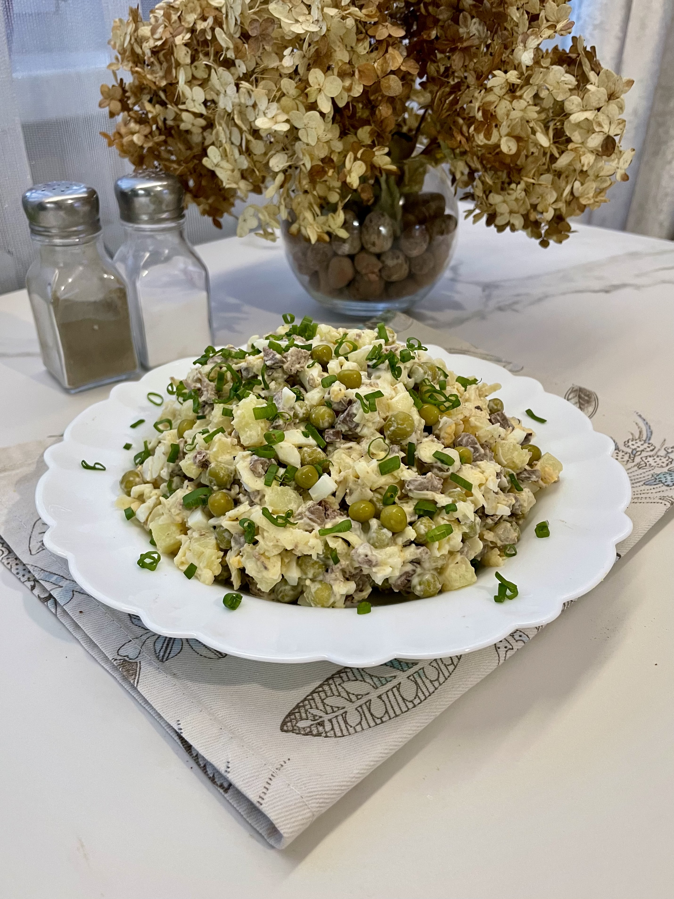 Салат с куриной печенью 