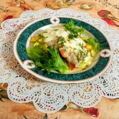 Мясо куриное по-французски с картофелем