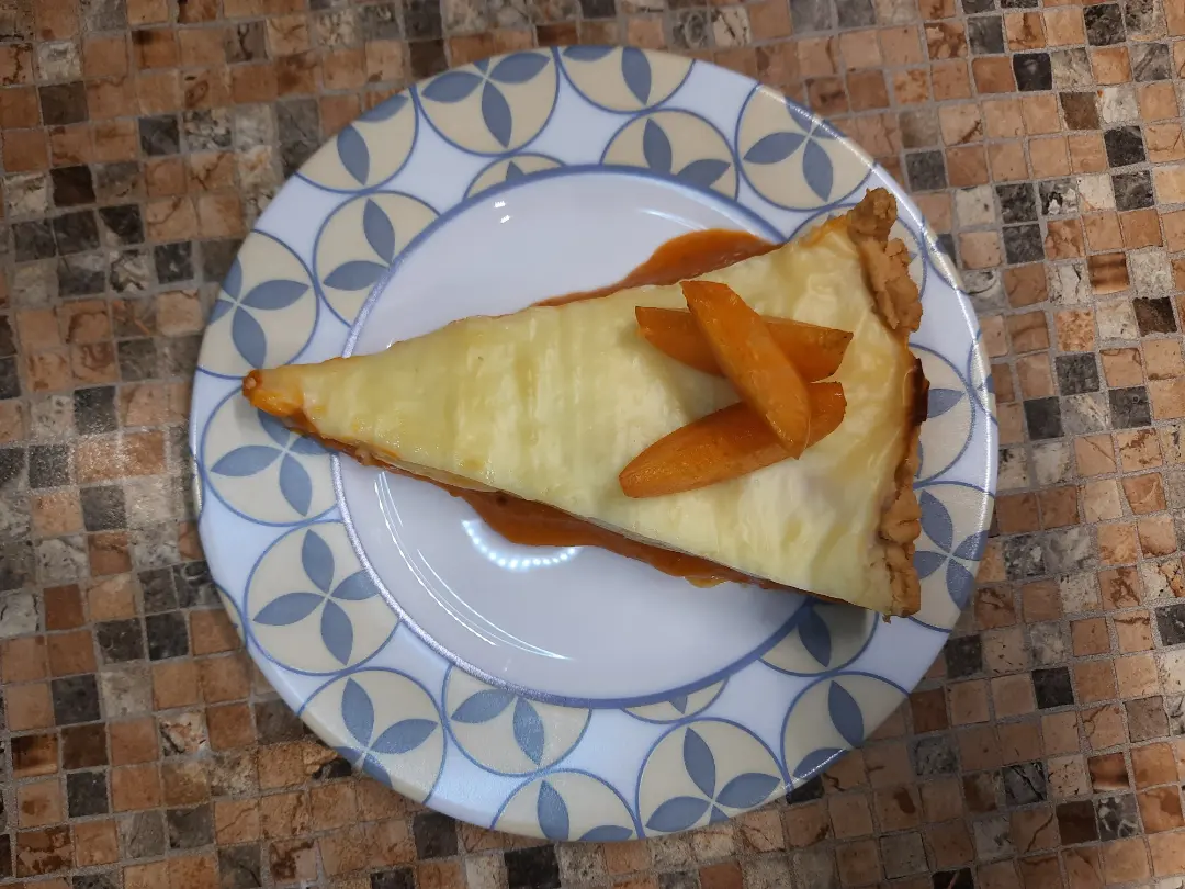ПП пирог с запеченным заварным кремом и абрикосовым конфитюром