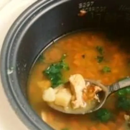 Суп с курицей и овощами в мультиварке