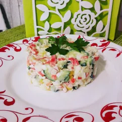 Салат из крабовых палочек с рисом