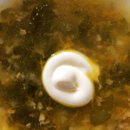 Постный грибной суп со щавелём
