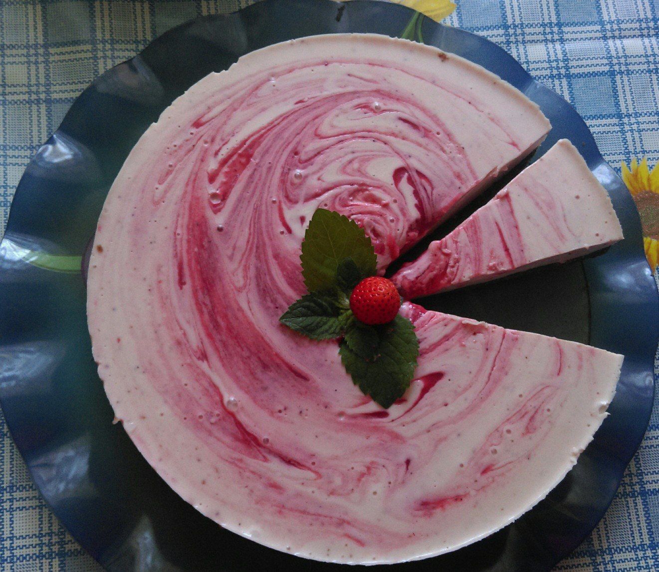 Мраморный тортик без выпечки