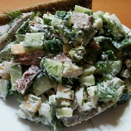 Белковый салат с мясом