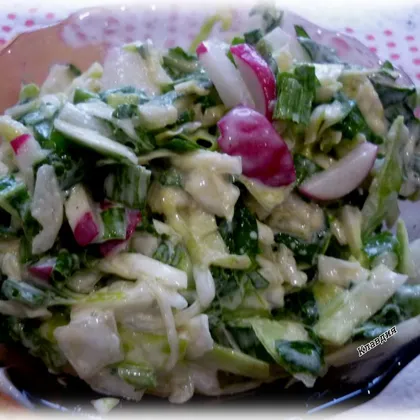 Салат из свежей капусты, редиски и зелени #кулинарныймарафон