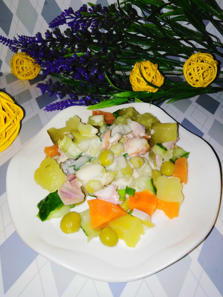Постный салат «Почти оливье»