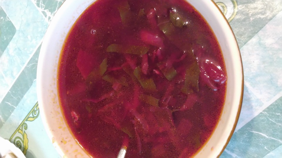 Борщ с ботвой по- деревенски