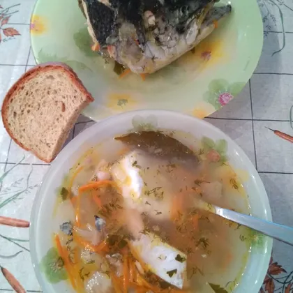Рыбный суп из сёмги с ширатаки
