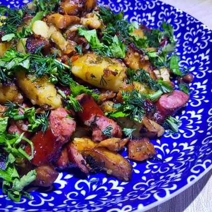 Картофель по-охотничьи в казане на костре