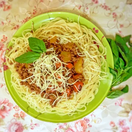 Лазанья с рагу болоньезе (ragù alla bolognese), грибами и моцареллой