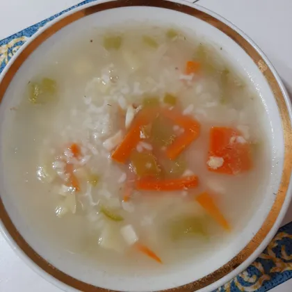 Постный рисовый суп на скорую руку