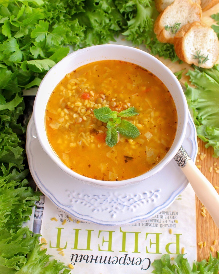 Турецкий суп из красной чечевицы , пошаговый рецепт на ккал, фото, ингредиенты - Мальва