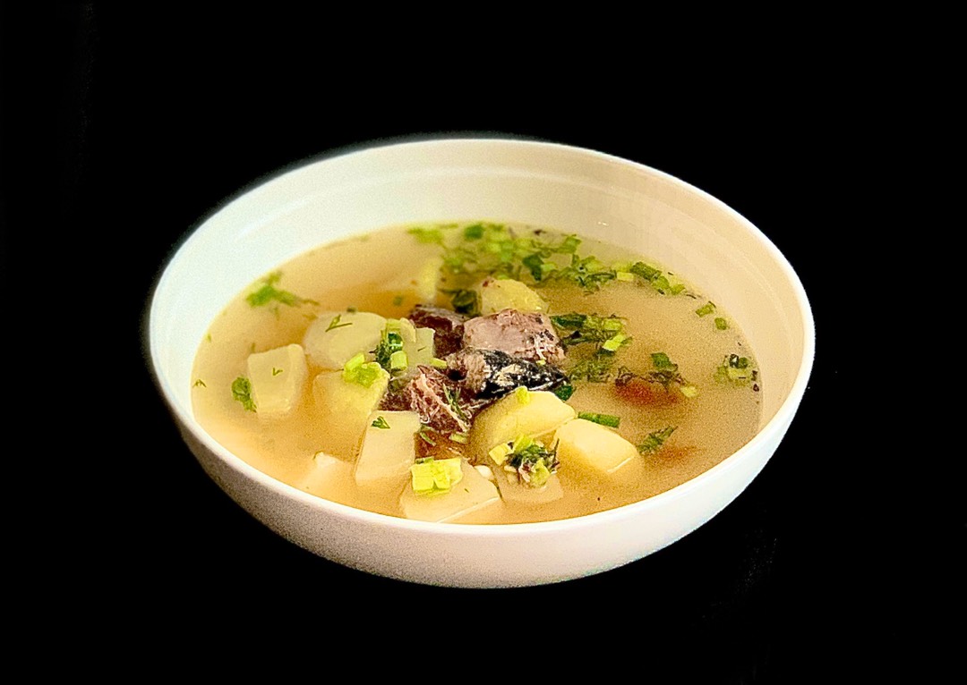 Суп с консервированной сайрой