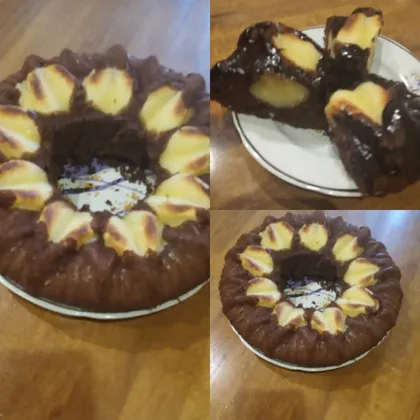 Шоколадный пирог с шариками из творога
