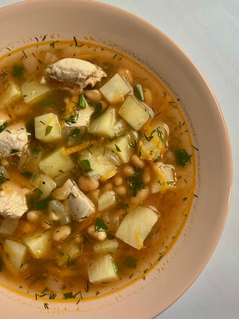 Суп из фасоли с курицей, рецепт с фото пошагово | Простые рецепты с фото