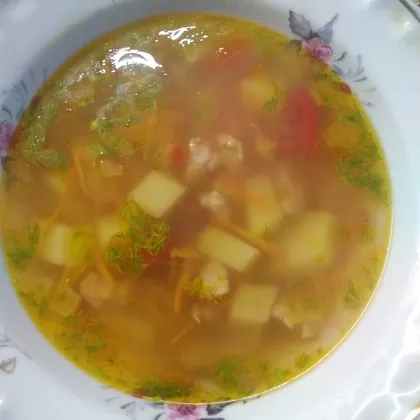 Фасолевый суп с фаршем