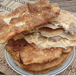 Лепешки с фаршем и сыром