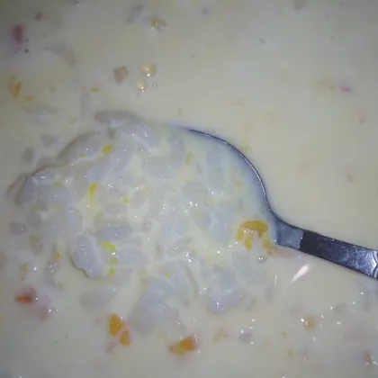 Молочный рисовый супчик с тыквой