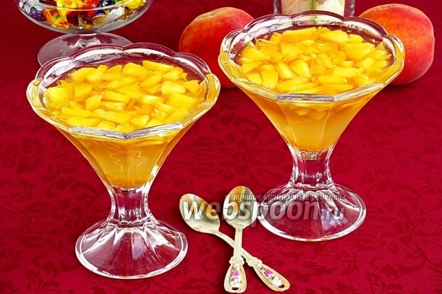желе из персиков с желатином десерт рецепт с фото пошагово | Дзен