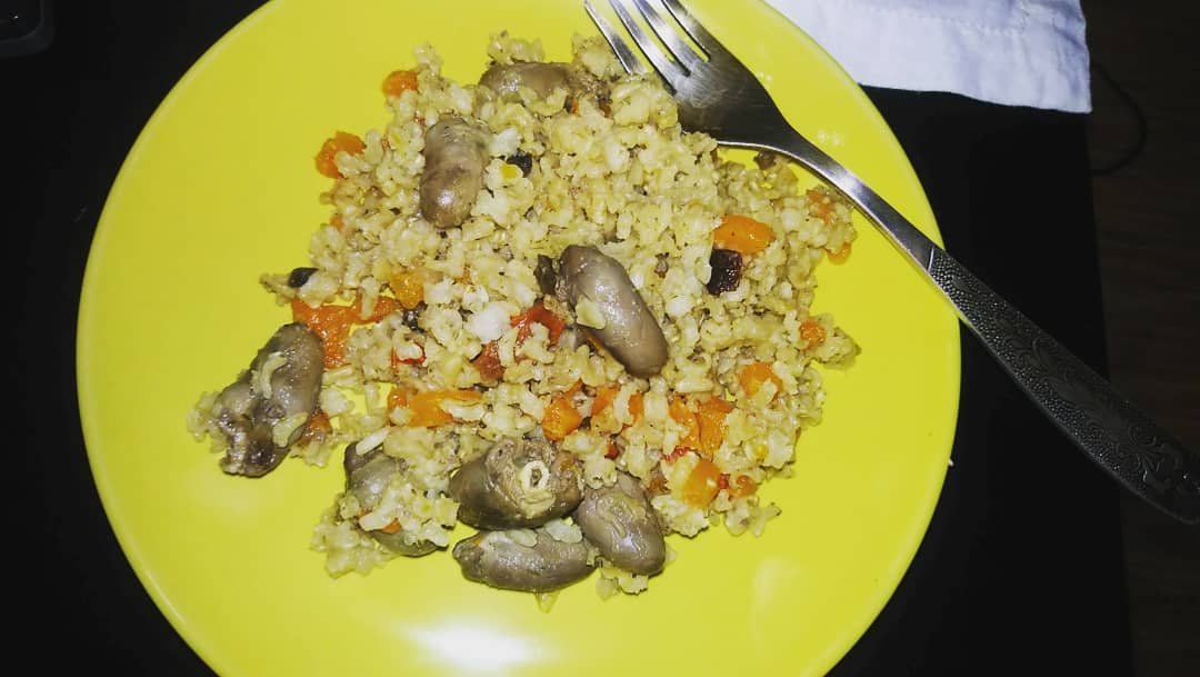 Плов с сердечками 🖤